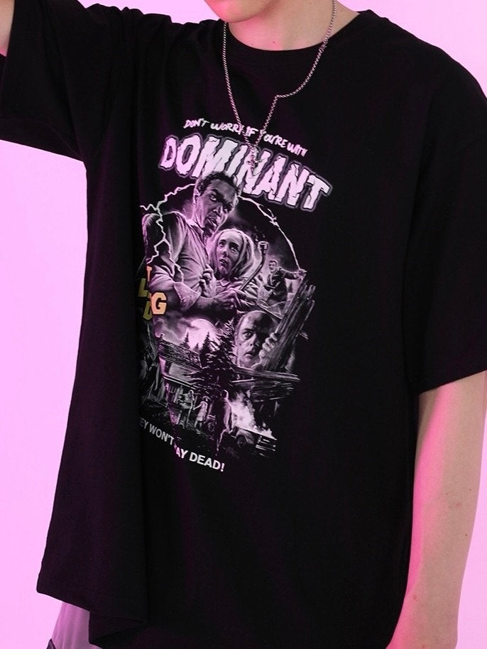 【DOMINANT】Unisex NLD Printing Embroidery Overfit T-Shirt