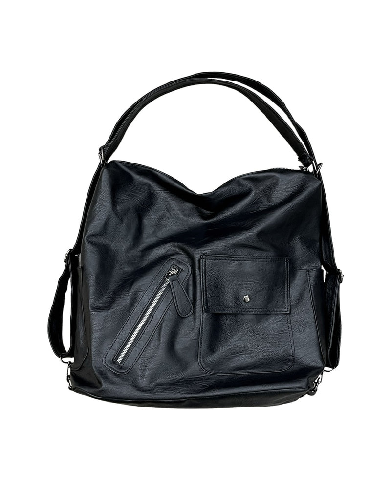 受注制【Chikashitsu +】2way vegan leather pocket bag / 【チカシツプラス】ツーウェイヴィーガンレザーポケットバッグ