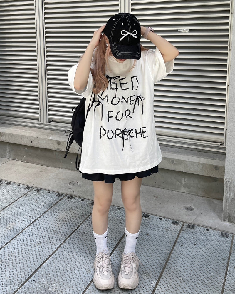 【nmtc +】ribbon half sleeve tee (3color)