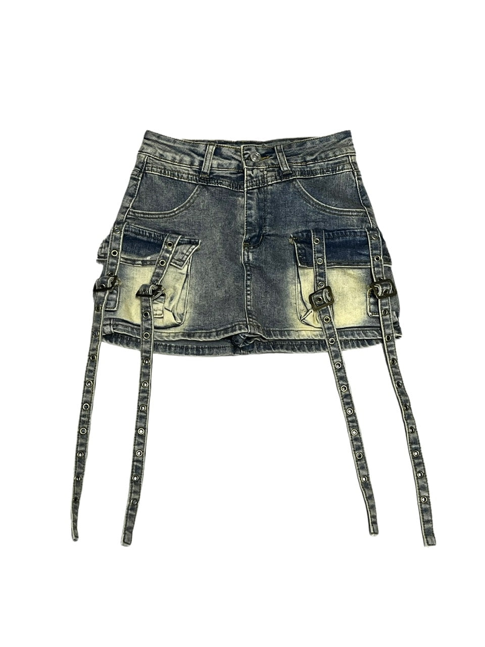受注制【Never mind the XU】cargo denim skirt (2color)