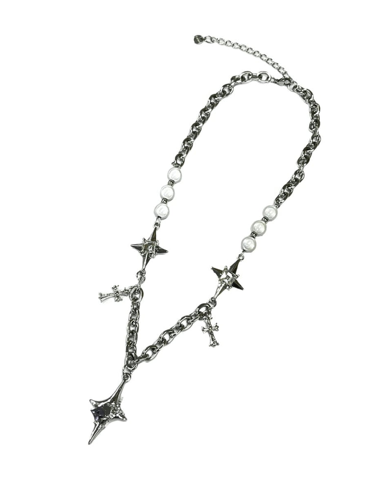 受注制【Never mind the XU】galaxy pearl chain necklace