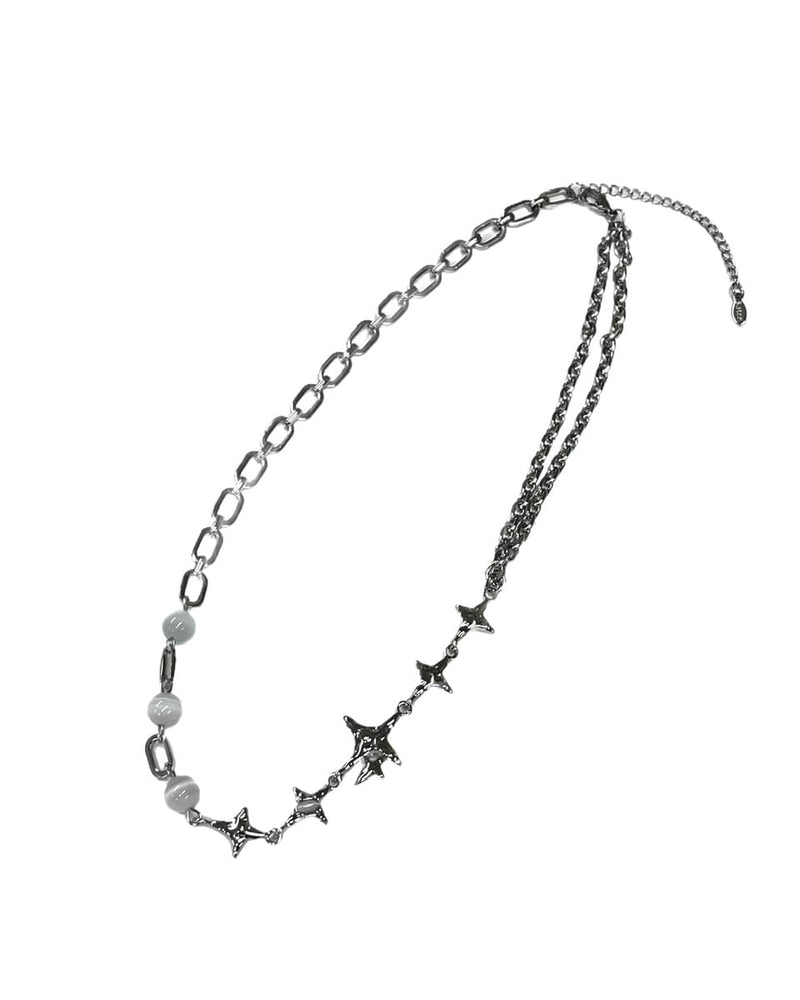 受注制【Never mind the XU】galaxy chain necklace / 【ネバーマインドザエックスユー】ギャラクシーチェーンネックレスシルバーネックレス