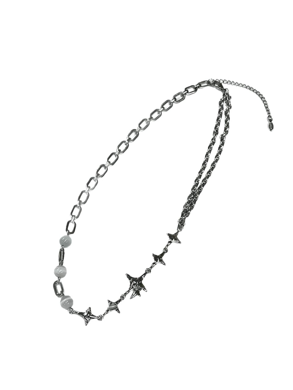 受注制【Never mind the XU】galaxy chain necklace / 【ネバーマインドザエックスユー】ギャラクシーチェーンネックレスシルバーネックレス