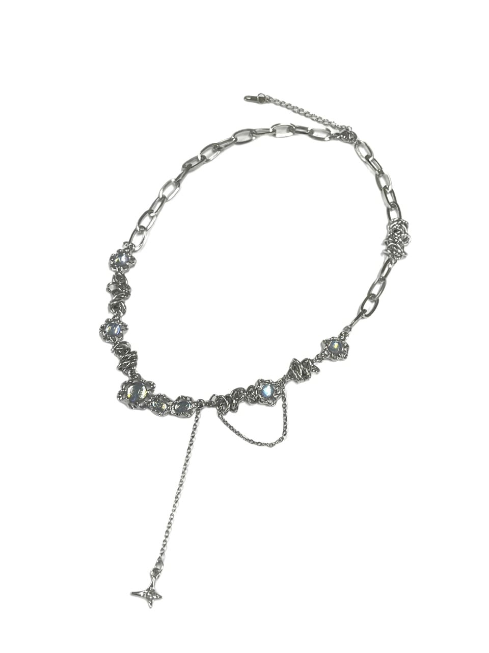 受注制【Never mind the XU】stone design necklace / 【ネバーマインドザエックスユー】ストーンデザインネックレスシルバーネックレス