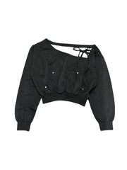 受注制【Never mind the XU】one shoulder sweat tops / 【ネバーマインドザエックスユー】ワンショルダー長袖スウェットトップス