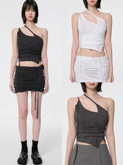 【FLAREUP】[SET] Handmade Twisted Layered Top