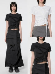 【FLAREUP】Diagonal Strap T-shirt