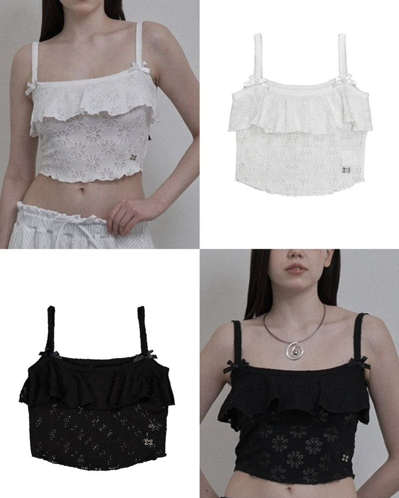 【SETUP‐EXE】FLOWER FRILL SLEEVELESS
