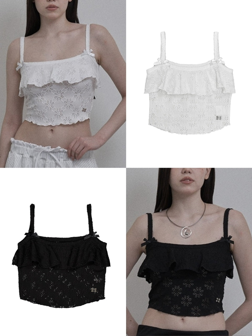 【SETUP‐EXE】FLOWER FRILL SLEEVELESS