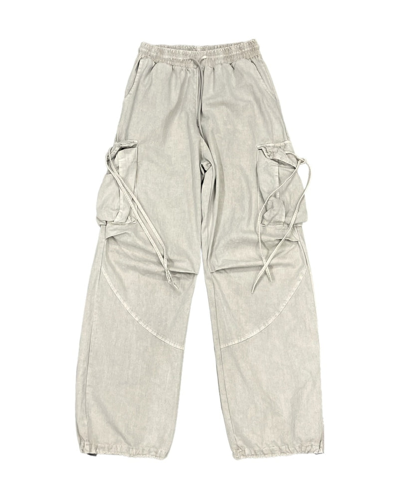 受注制【Chikashitsu +】pigment wash side rope cargo pants (2color)