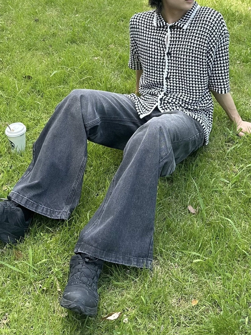 受注制【youll】check knit shirt