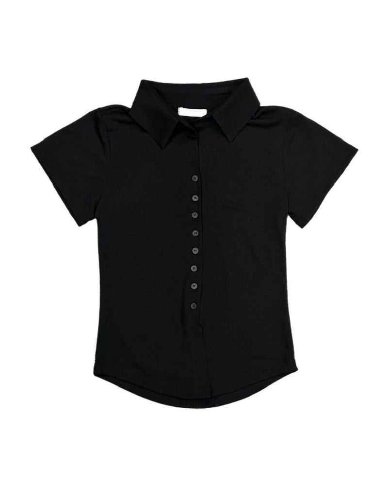 受注制【OaKS】slim collar short sleeve (4color)
