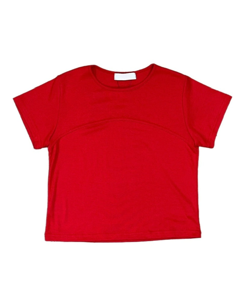 受注制【OaKS】cropped half sleeve t-shirt (3color)