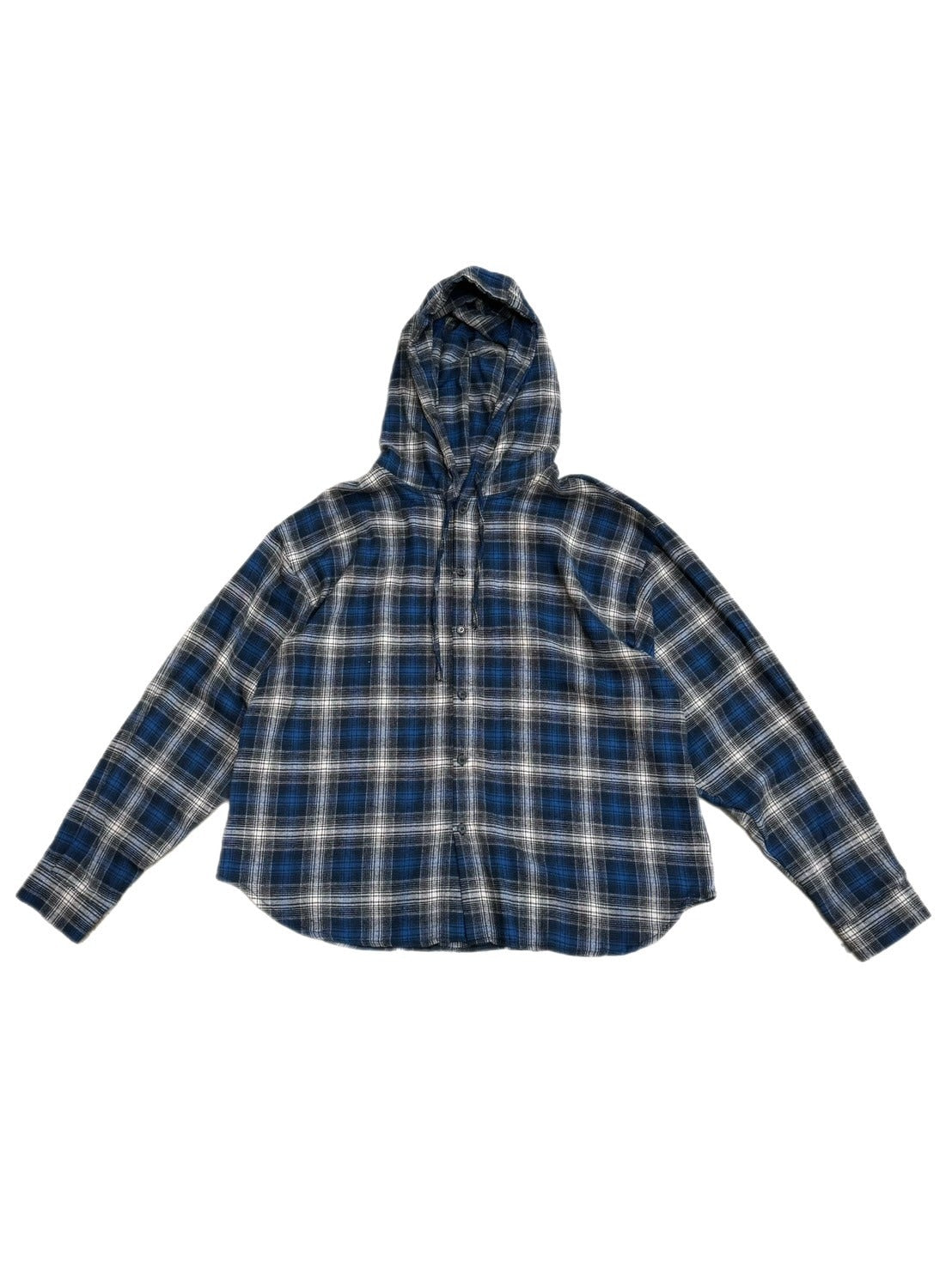 受注制【Chikashitsu +】glen check hooded shirt (2color) / 【チカシツプラス】グレンチェックフード長袖シャツ
