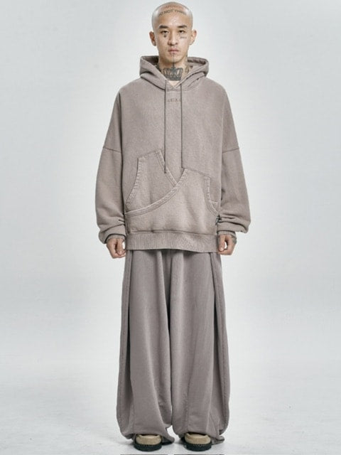 【AJOBYAJO】Curve Pocket Washed Hoodie