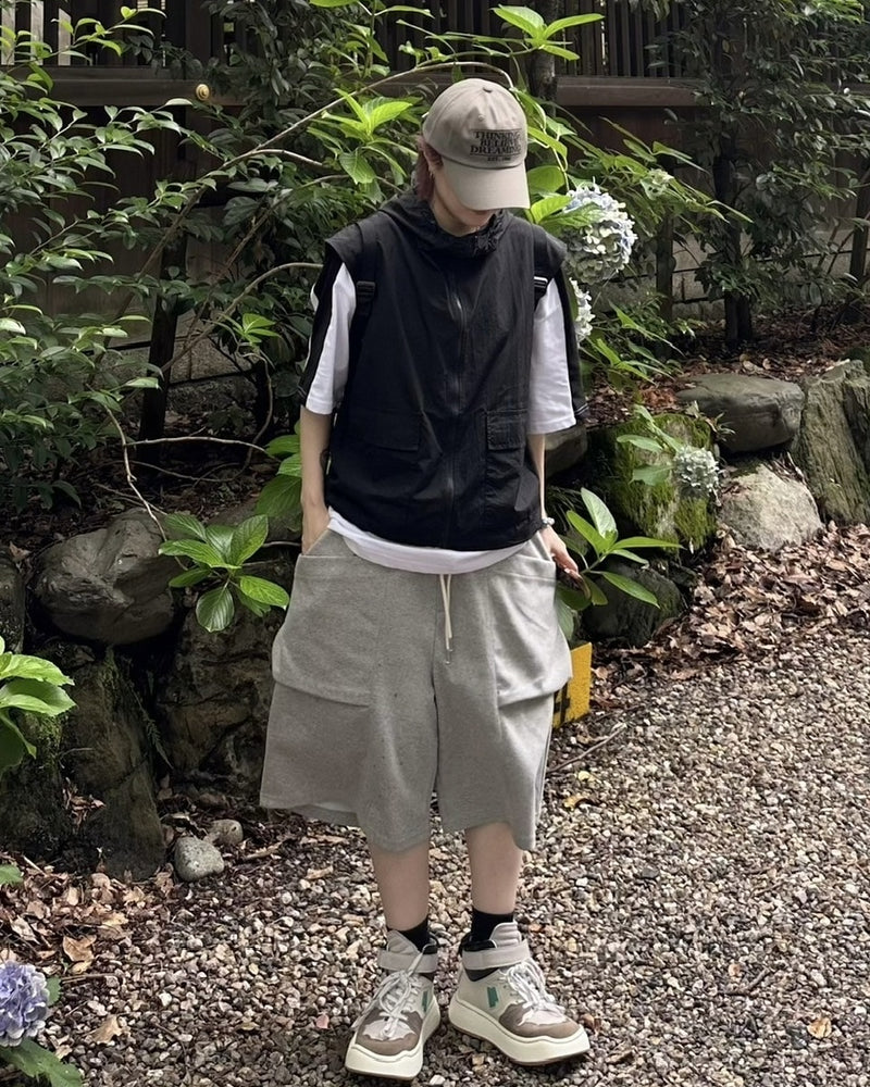 受注制【youll】double pocket sweat half pants (2color)