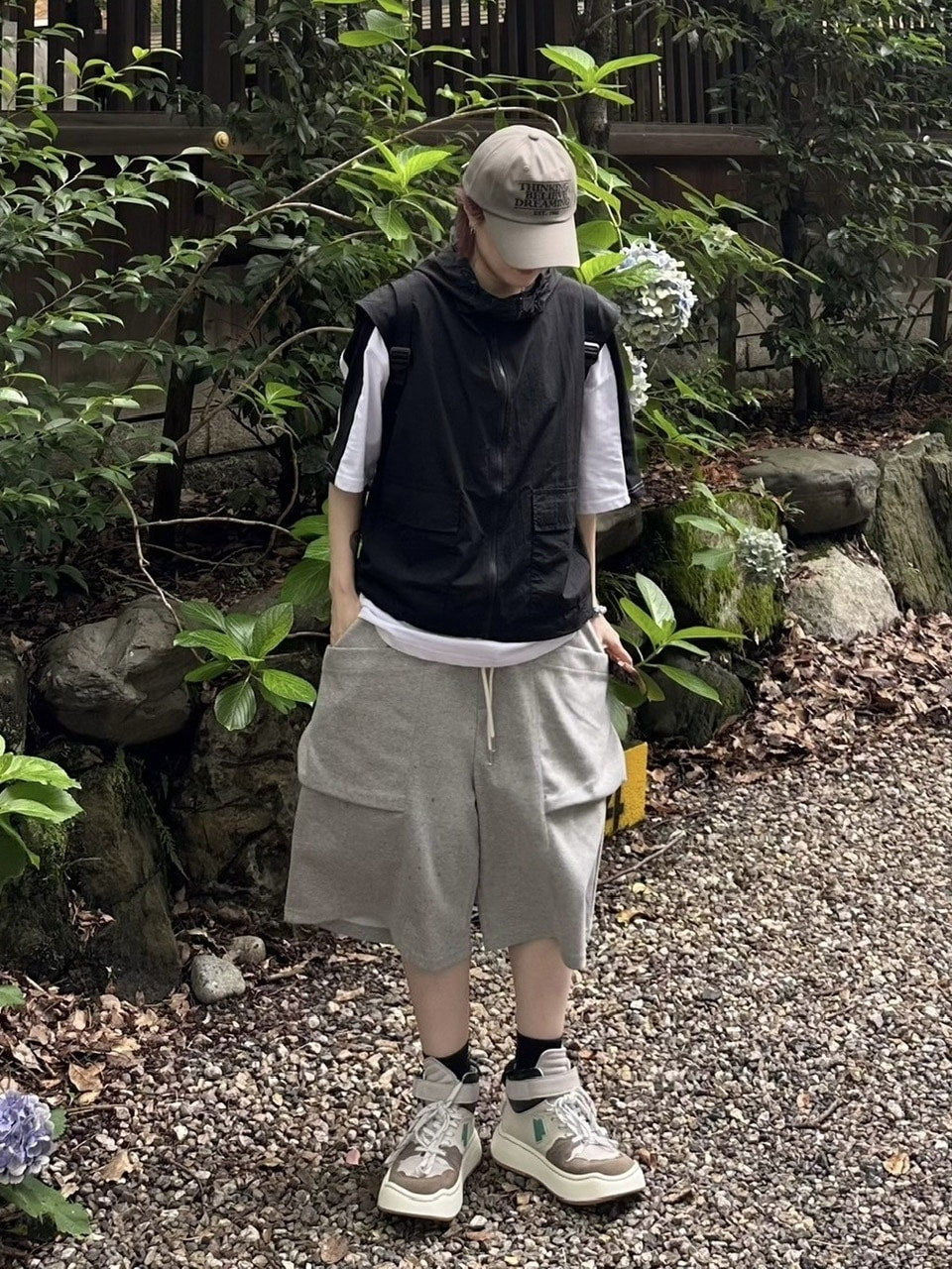 受注制【youll】double pocket sweat half pants (2color)