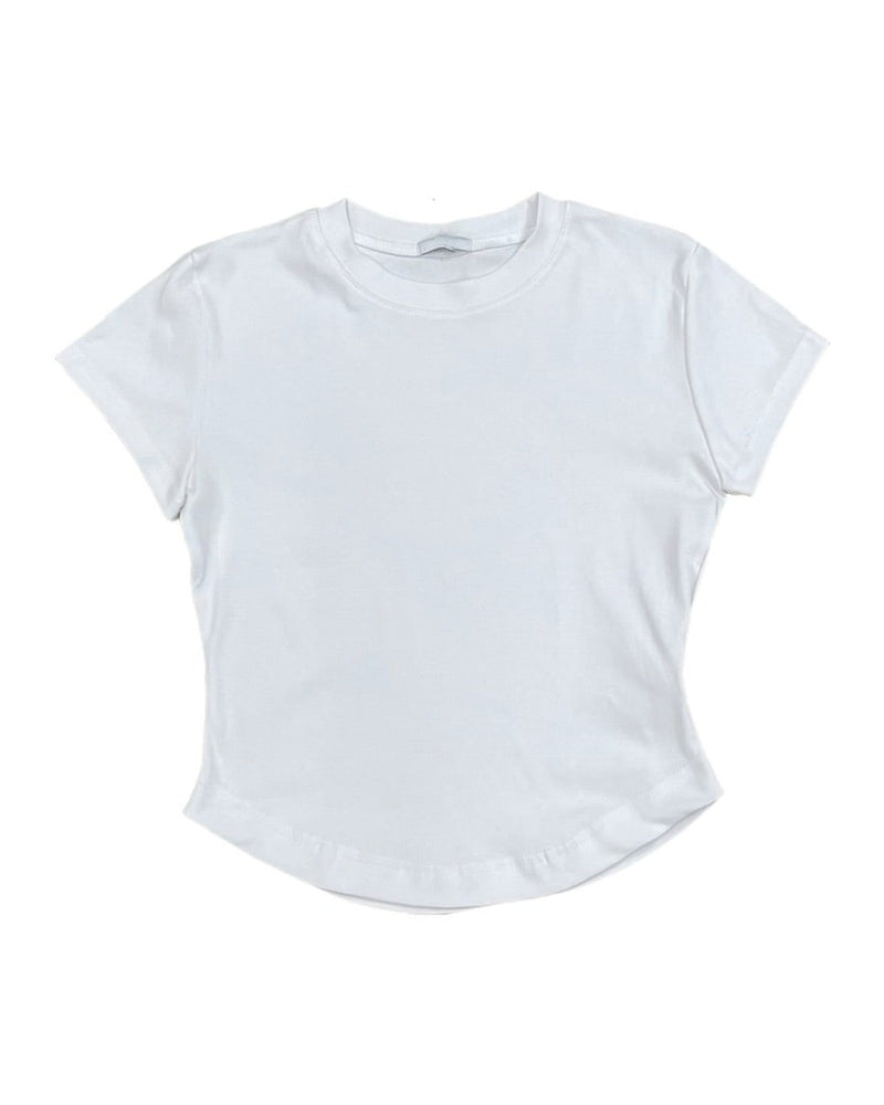 受注制【OaKS】basic cropped half sleeve t-shirt (2color)