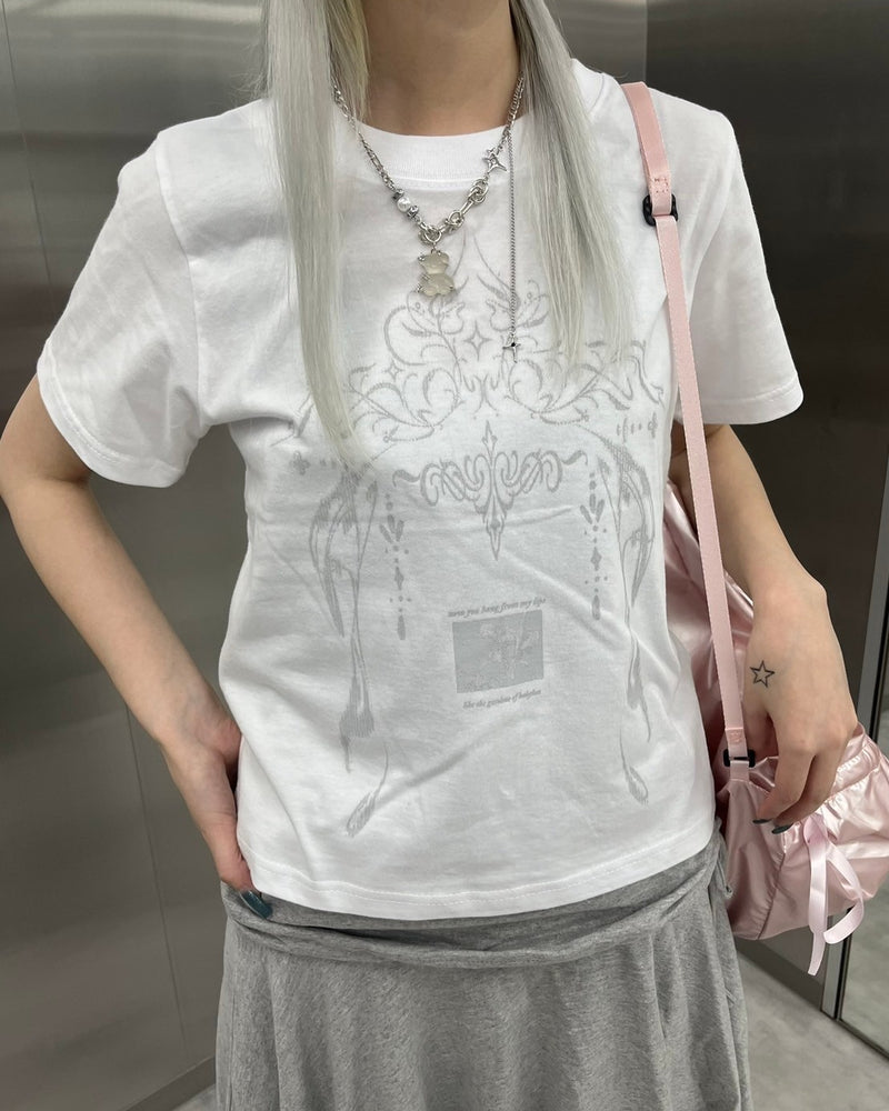 受注制【nmtc +】design graphic crop tee 2 (2color)