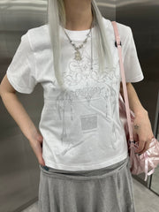 受注制【nmtc +】design graphic crop tee 2 (2color)