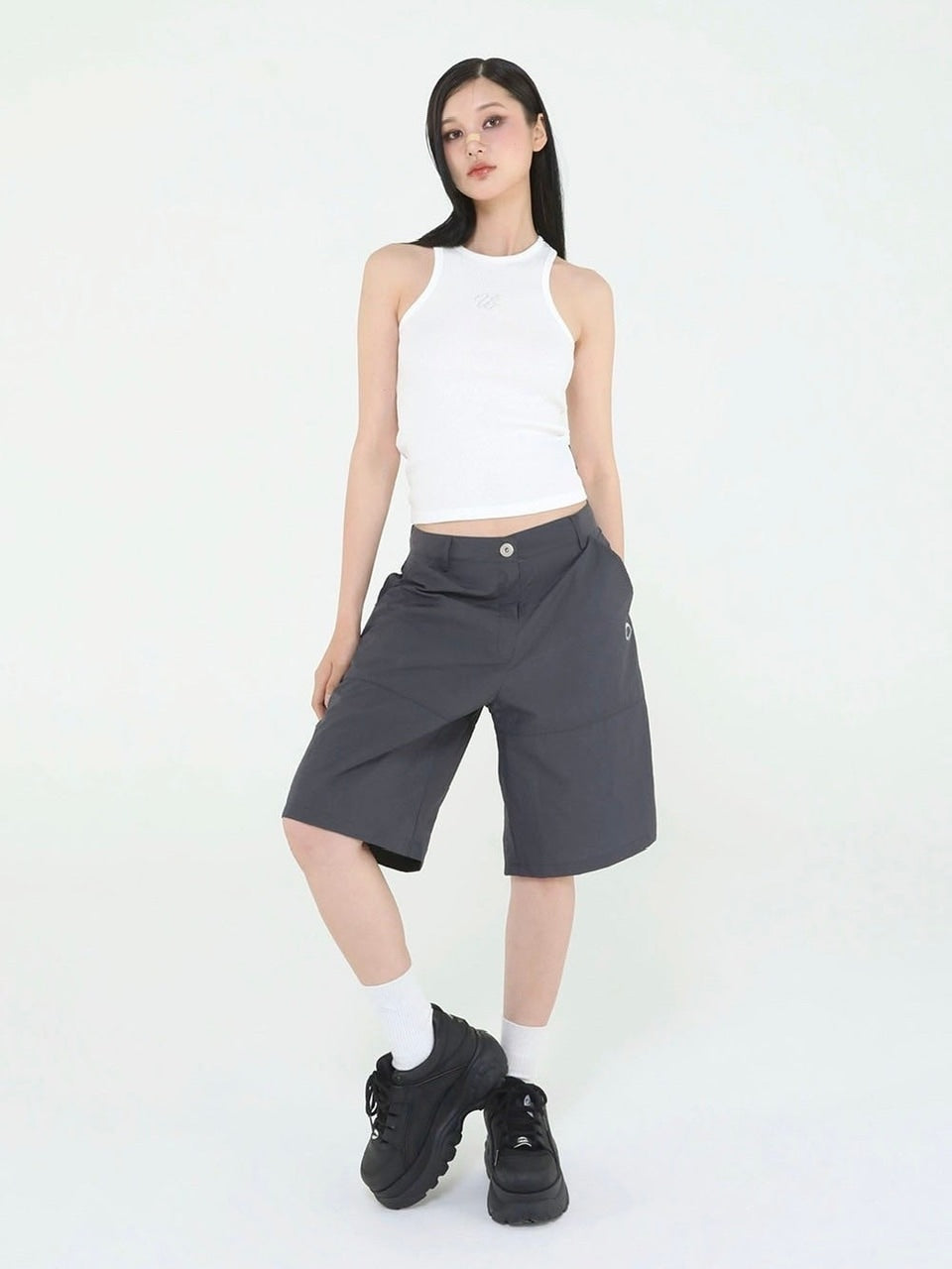 【Uglyshadow】BEADS MANGO SLEEVELESS / 【アグリーシャドウ】ビーズシンプルタンクトップ