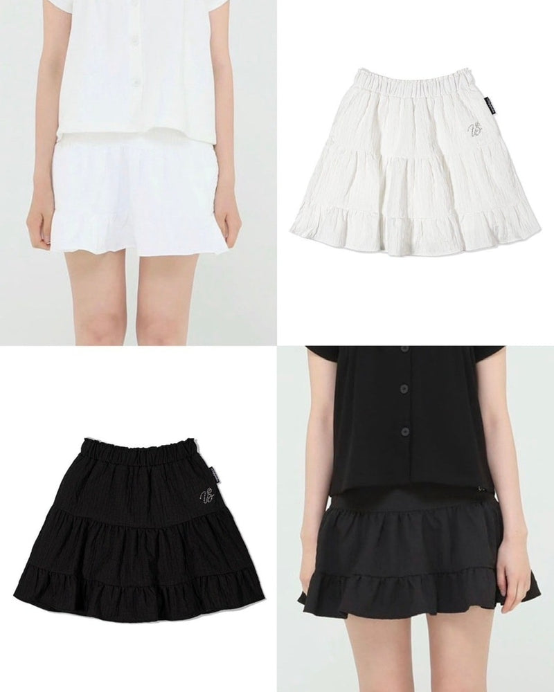 【Uglyshadow】BEADS CANCAN FLARE SKIRT