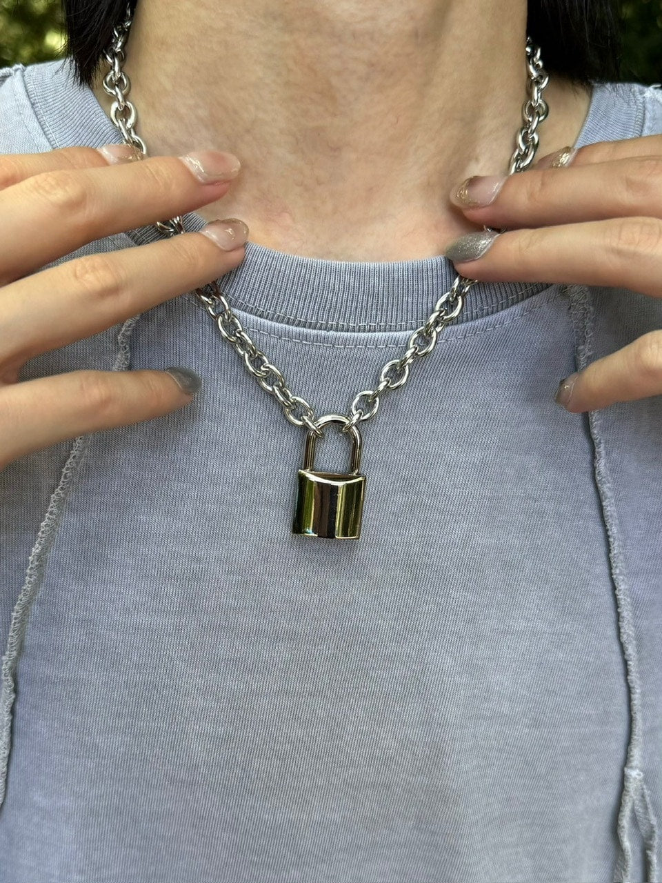 受注制【Chikashitsu +】padlock chain necklace