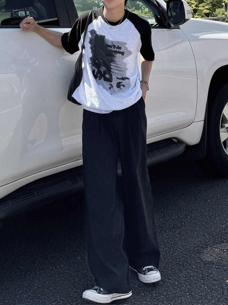 受注制【RENOL】graphic raglan sleeve tee