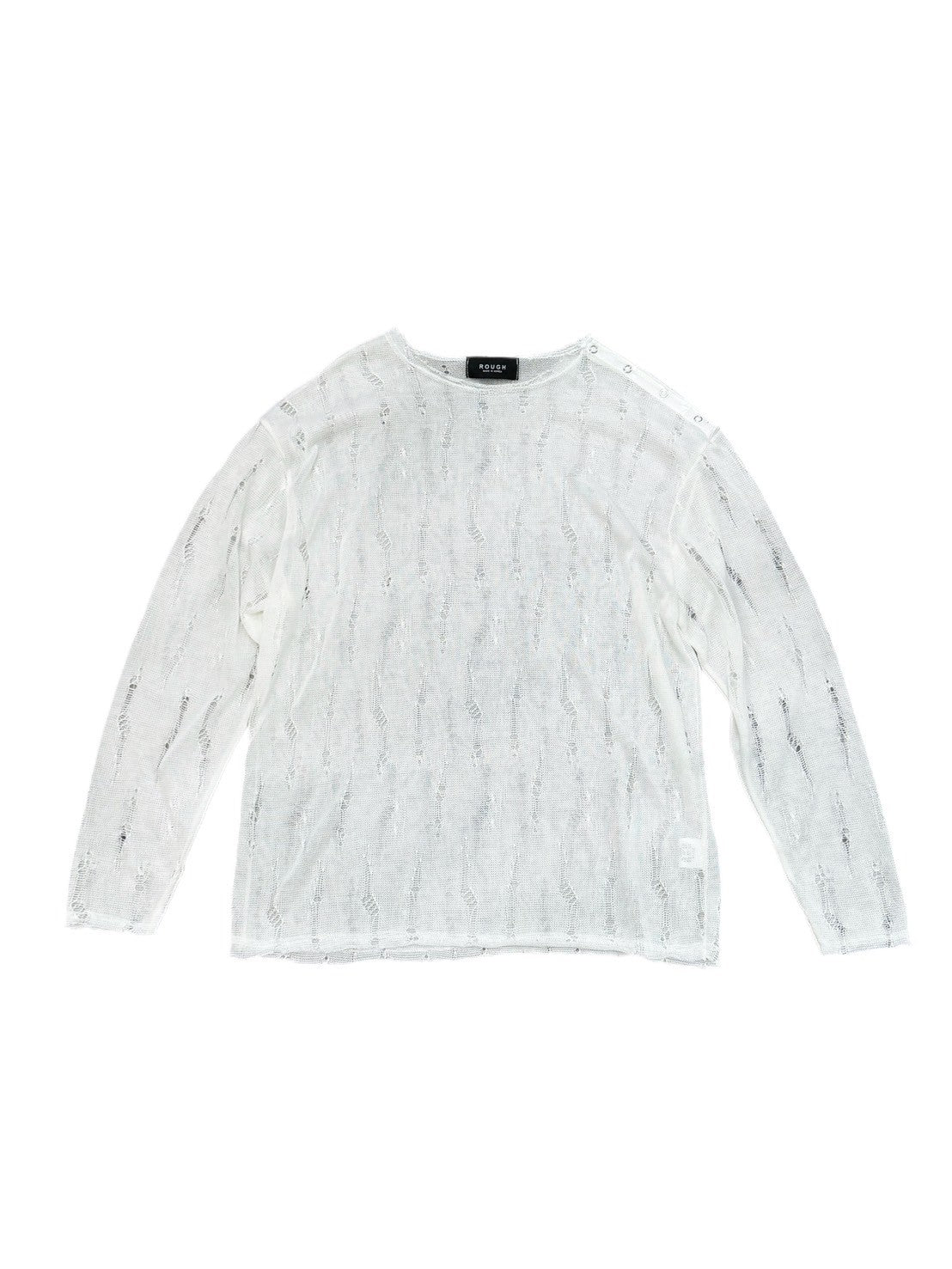 受注制【Chikashitsu +】shoulder button damage summer knit (3color)