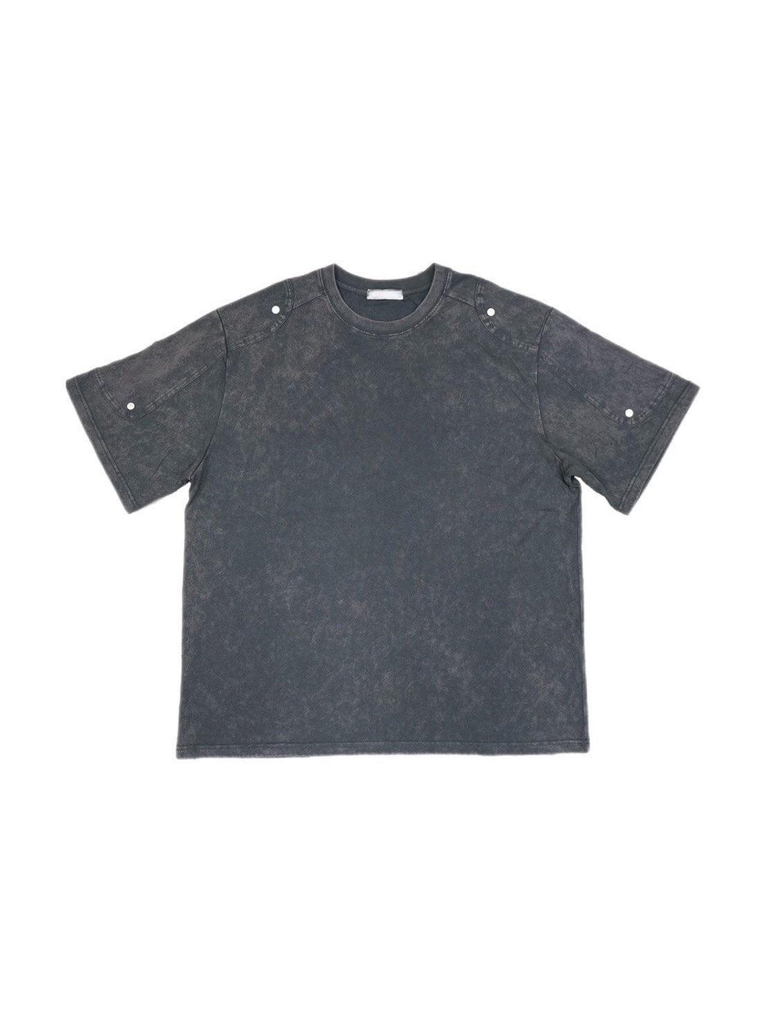 【Chikashitsu +】oversized pigment rivet t-shirt (2color)