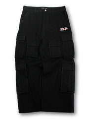 【GALFY】ダーティーデニムワイドカーゴ