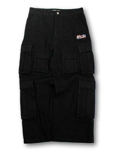 【GALFY】ダーティーデニムワイドカーゴ