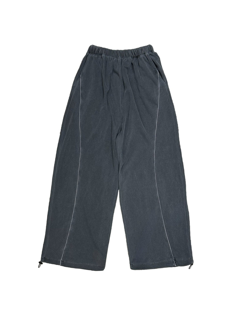 大阪店WEB限定受注制【Chikashitsu +】pigment piping wide sweat pants (2color)
