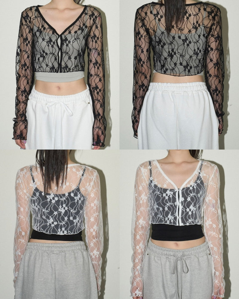 【CHERRYQUIRI】lace crop cd