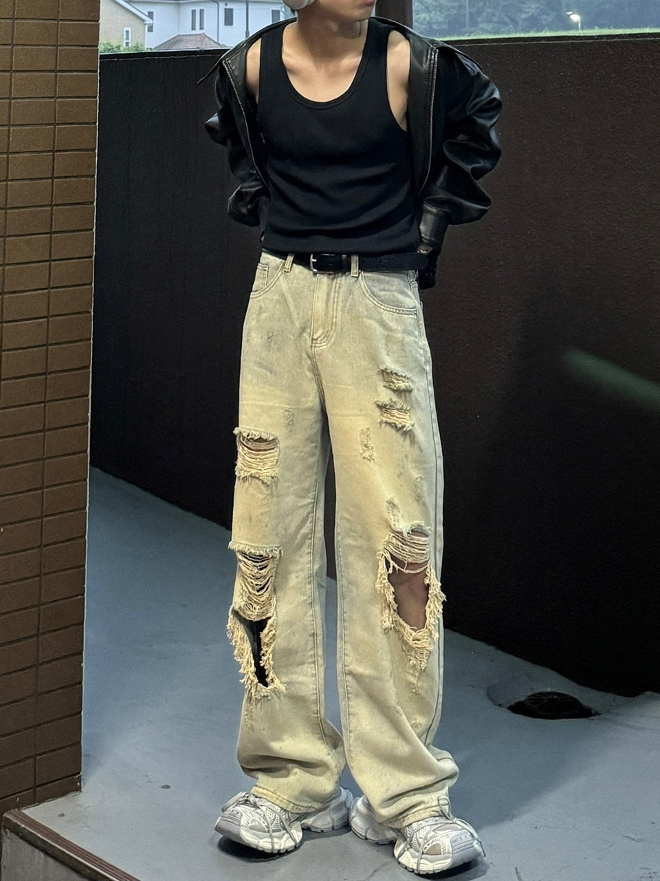 受注制【RENOL】damage denim pants