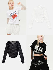 【HOLY NUMBER 7】Lace see-through long sleeve top / 【ホーリーナンバーセブン】レースシースルー長袖Tシャツ