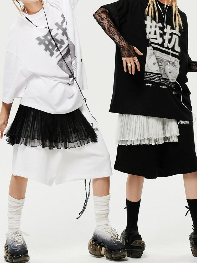 【HOLY NUMBER 7】Ruffle layered short skirt / 【ホーリーナンバーセブン】リボンラッフルレイヤードミニスカート巻きスカート