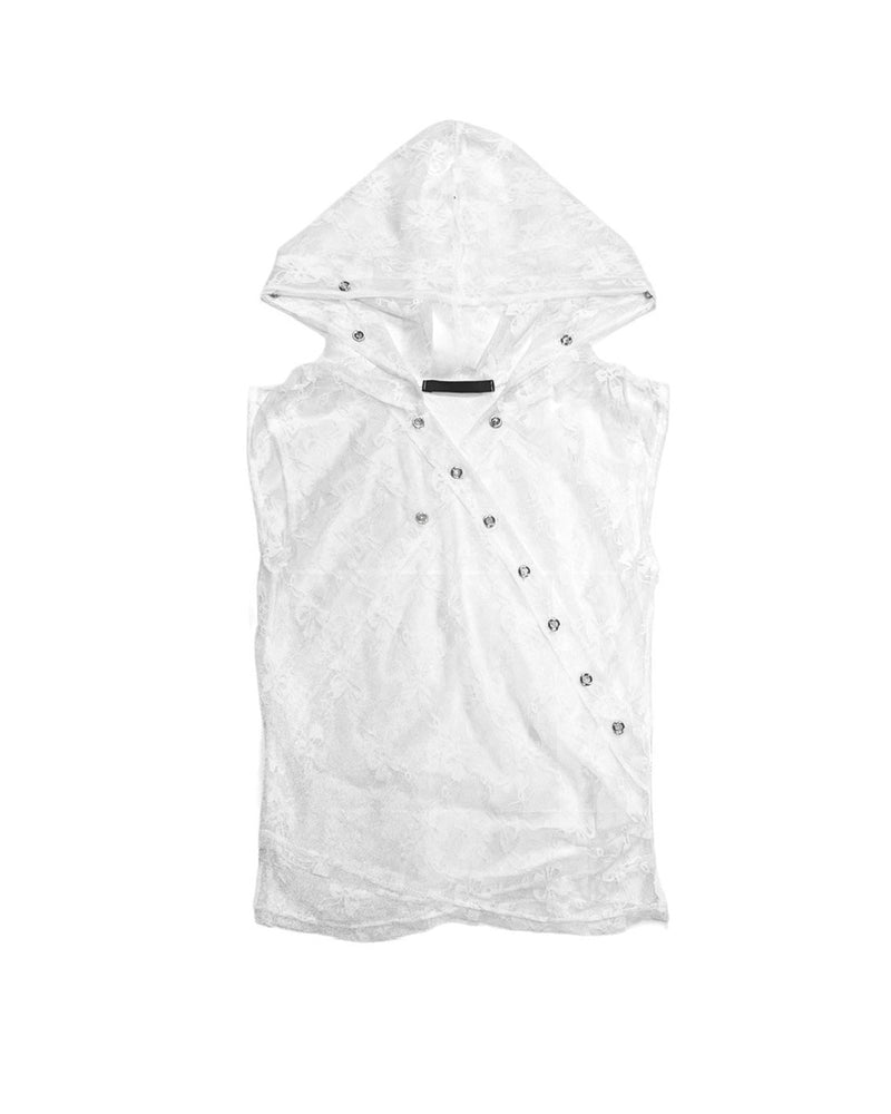 受注制【Never mind the XU】ribbon lace hoodie (2color)