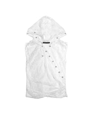 受注制【Never mind the XU】ribbon lace hoodie (2color)