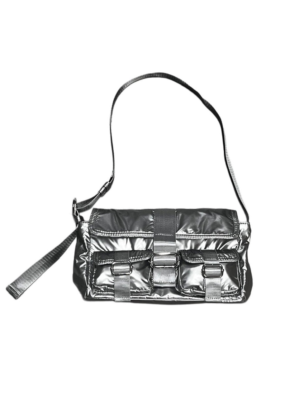 受注制【Never mind the XU】metallic belt pocket bag (2color)