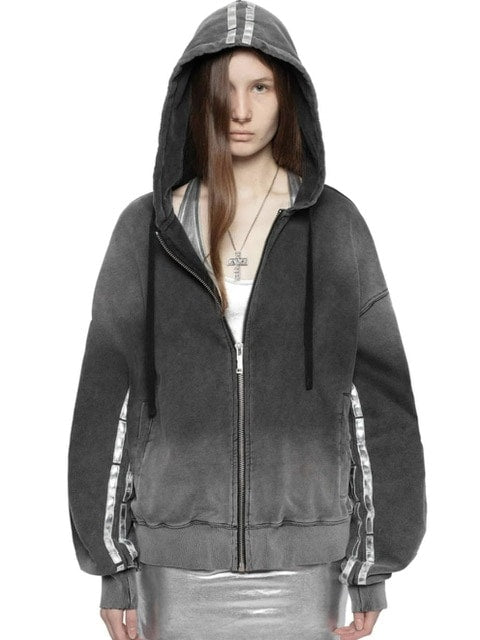 【RACER WORLDWIDE】Faded Metallic Track Hoodie / 【レーサーワールドワイド】フェイデッドメタリックトラックジップアップ長袖パーカー