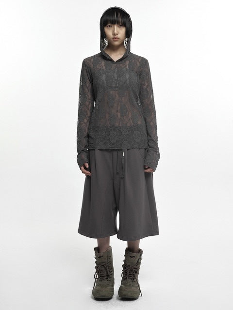 【NACHE】LACE HOODIE SHIRT