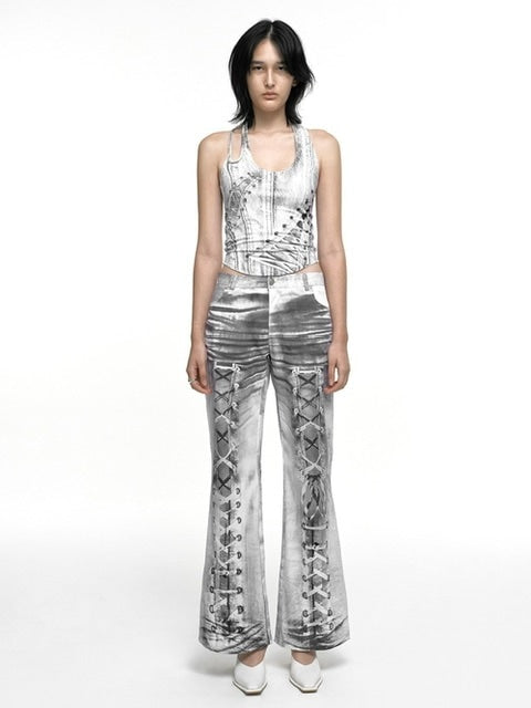 【NACHE】RACE UP PRINTED PANTS