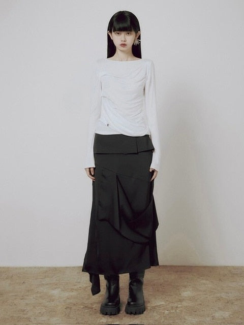 【FLAREUP】Drape Layered Long Sleeve