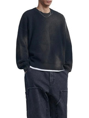 【NOMANUAL】SPRAY DYEING KNIT / 【ノーマニュアル】長袖ニット