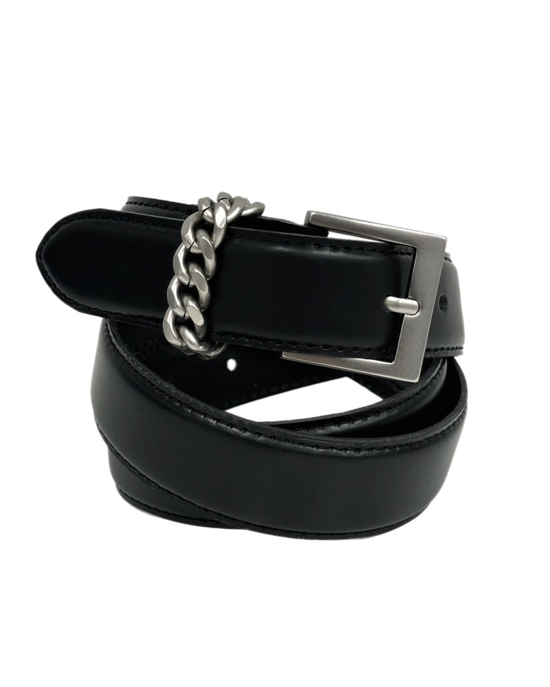 受注制【Chikashitsu +】real leather chain belt