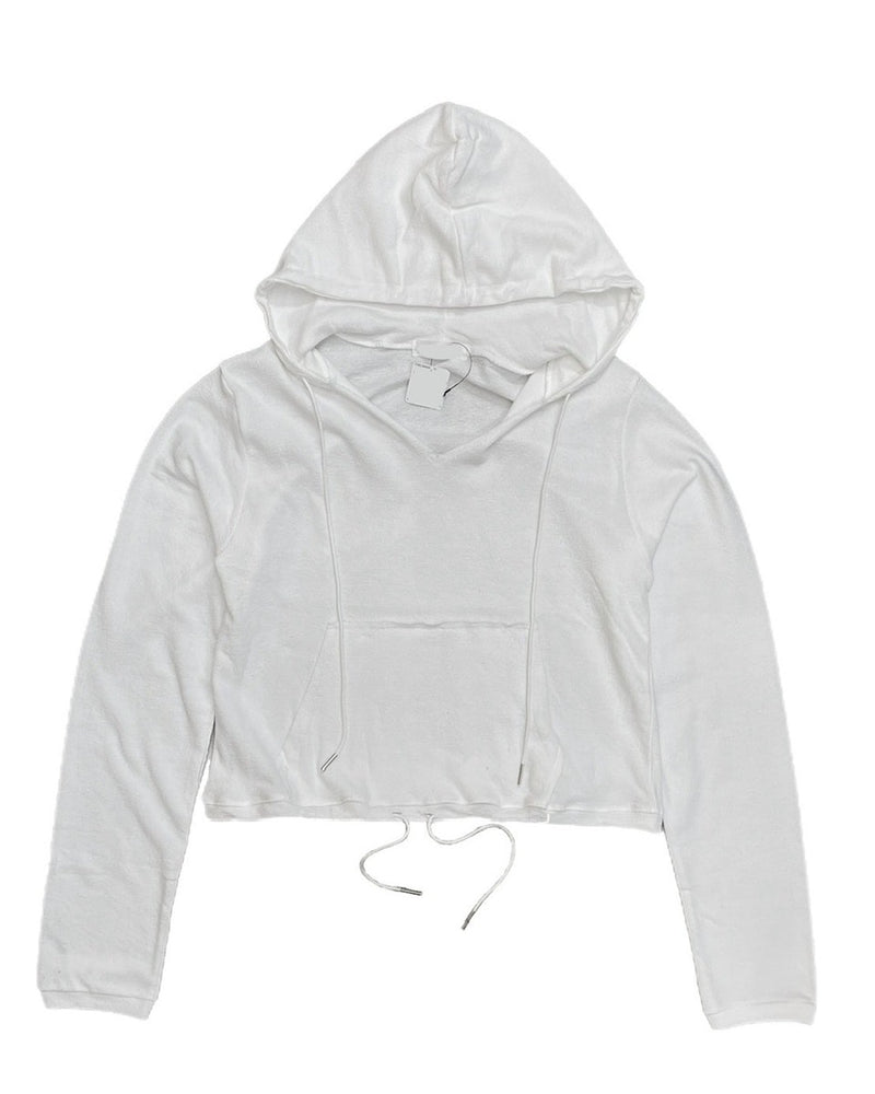 受注制【oaks】cut off v neck cropped hoodie (2color)