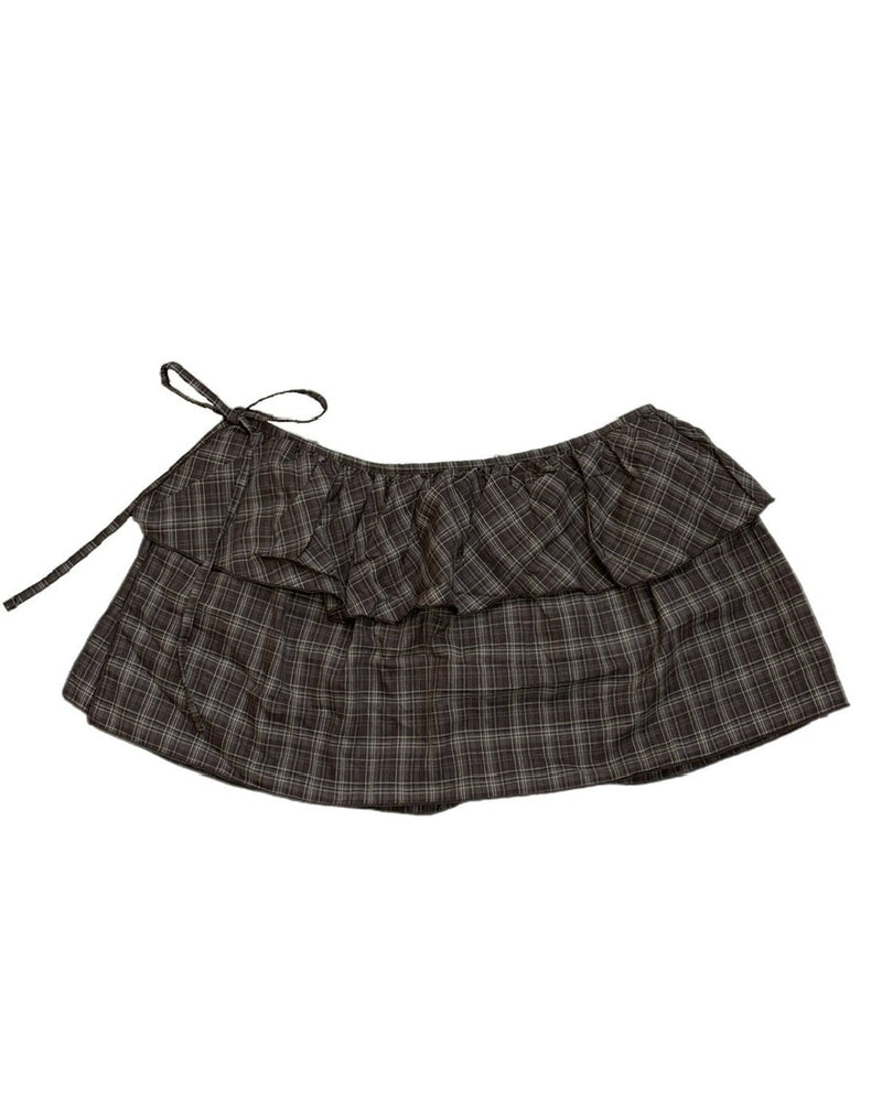 受注制【oaks】check frill wrap skirt (2color)