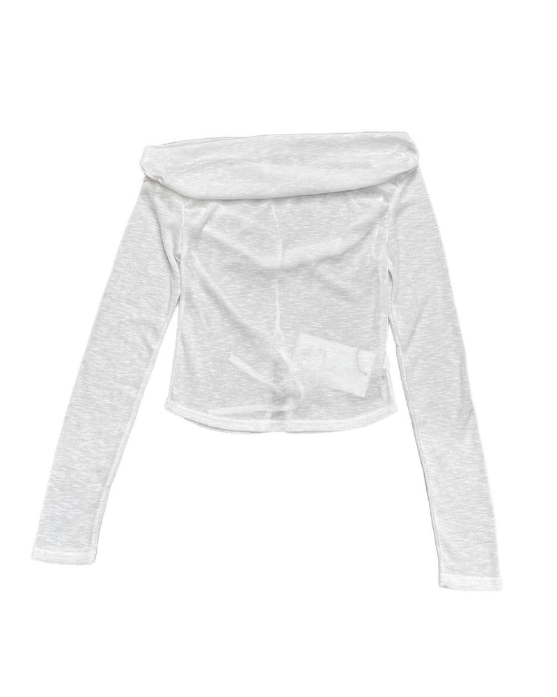 受注制【oaks】see-through back ribbon long sleeve (3color)