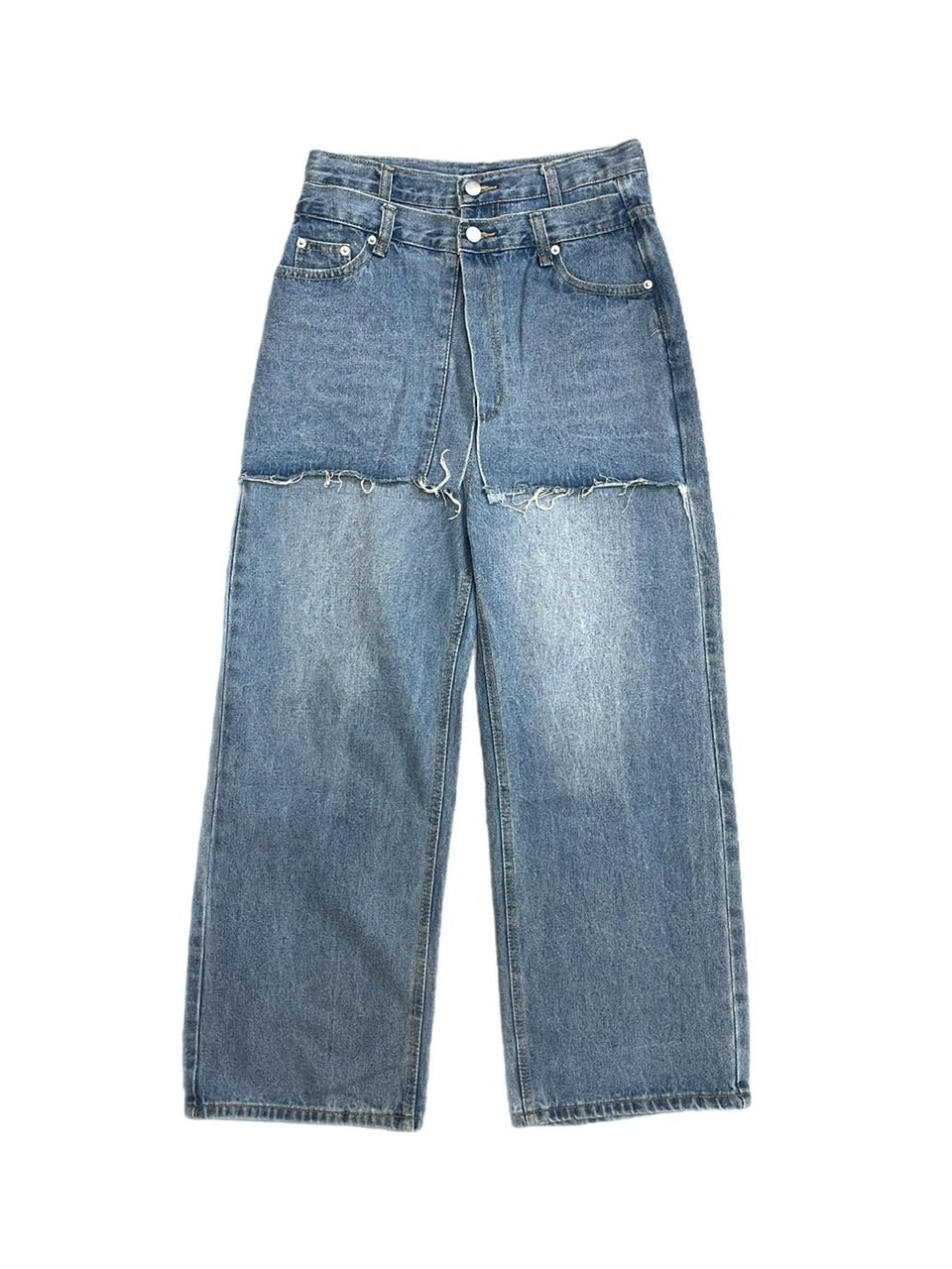 受注制【oaks】skirt layered denim pants